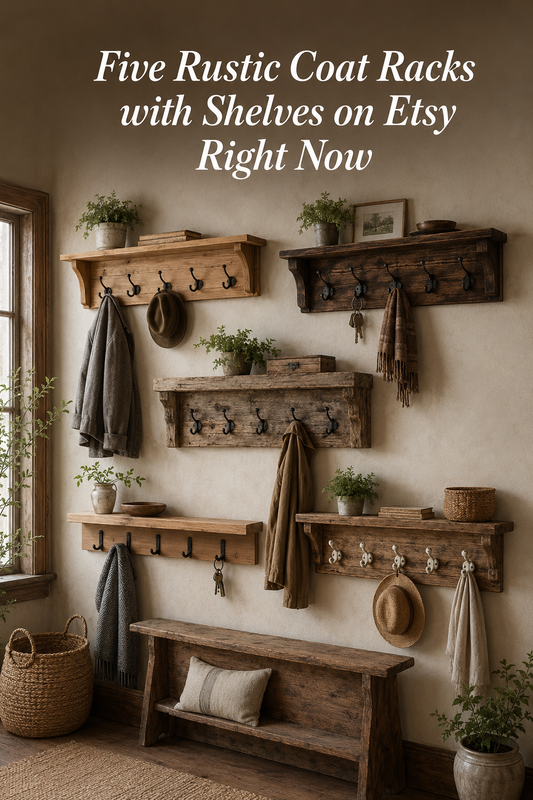 5 Rustic Coat Racks with Shelves on Etsy Right Now