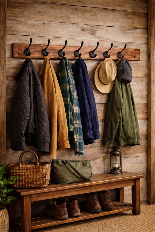 Handmade Rustic Wooden Coat Rack – Reclaimed Wood Wall Storage